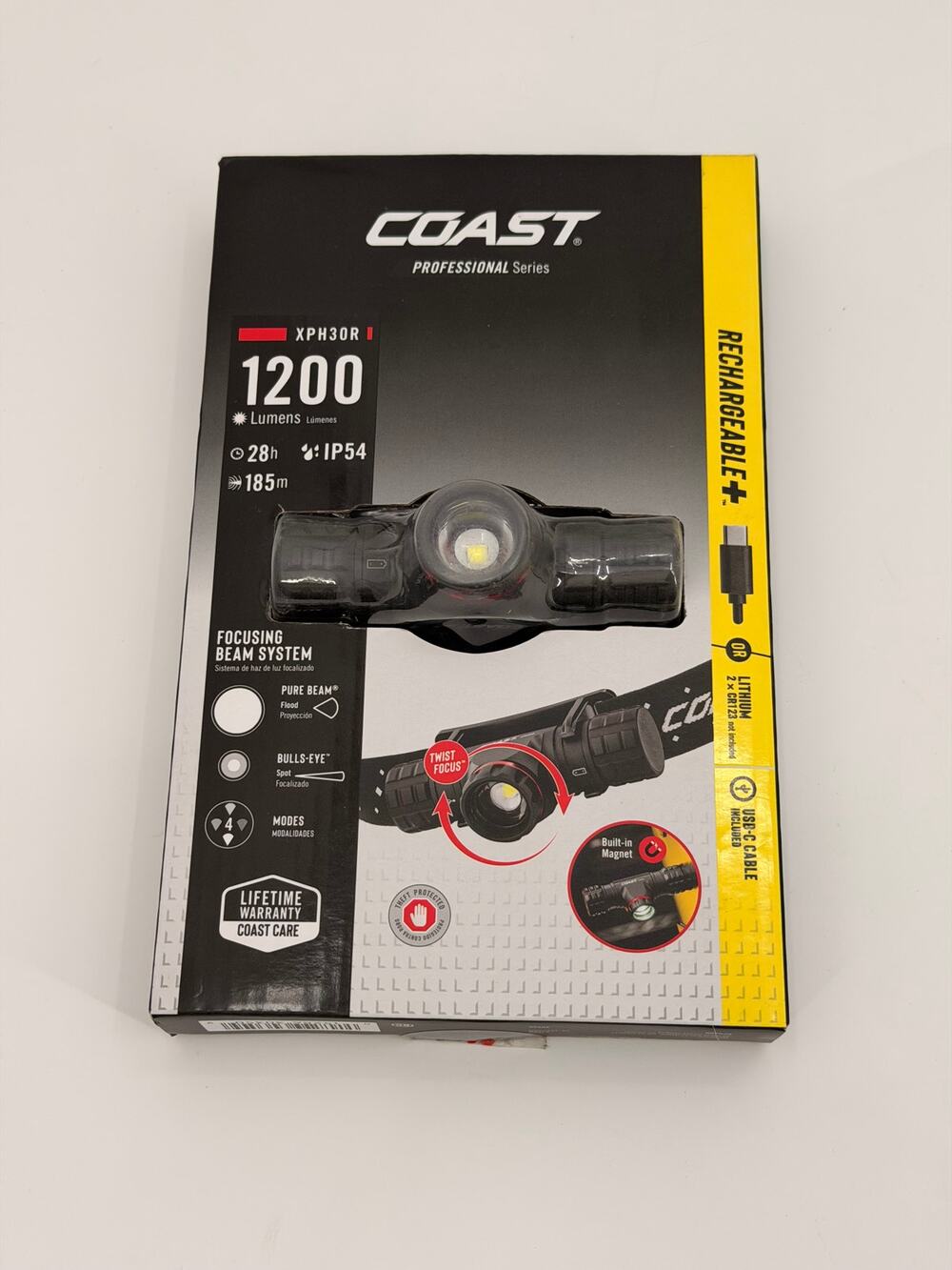 COAST XPH30R 1200 Lumen Rechargeable Dual Power Magnetic LED Headlamp Open Box